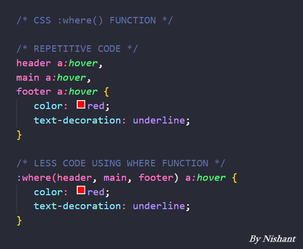 CSS :where() function